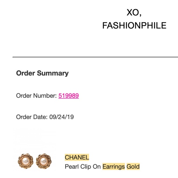 CHANEL Vintage Pearl Clip On Earrings Gold REAL - Picture 8 of 9